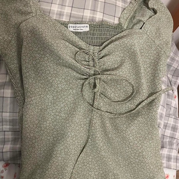 Breath of youth green floral summer lemonade dress puff sleeves - size small - Picture 2 of 3